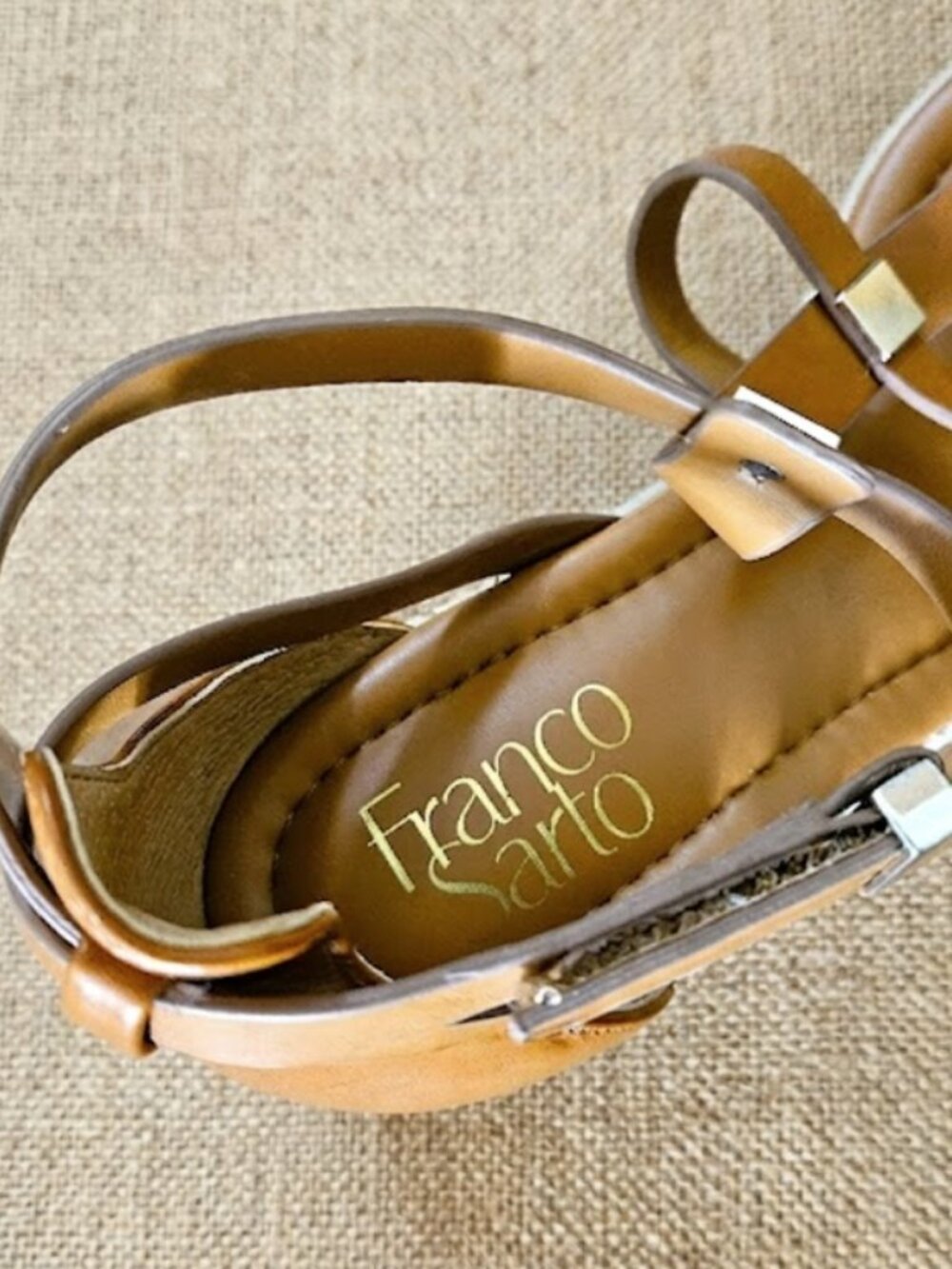 FRANCO SARTO - Pana Espadrille Wedges in a classic tan - Picture 8 of 8